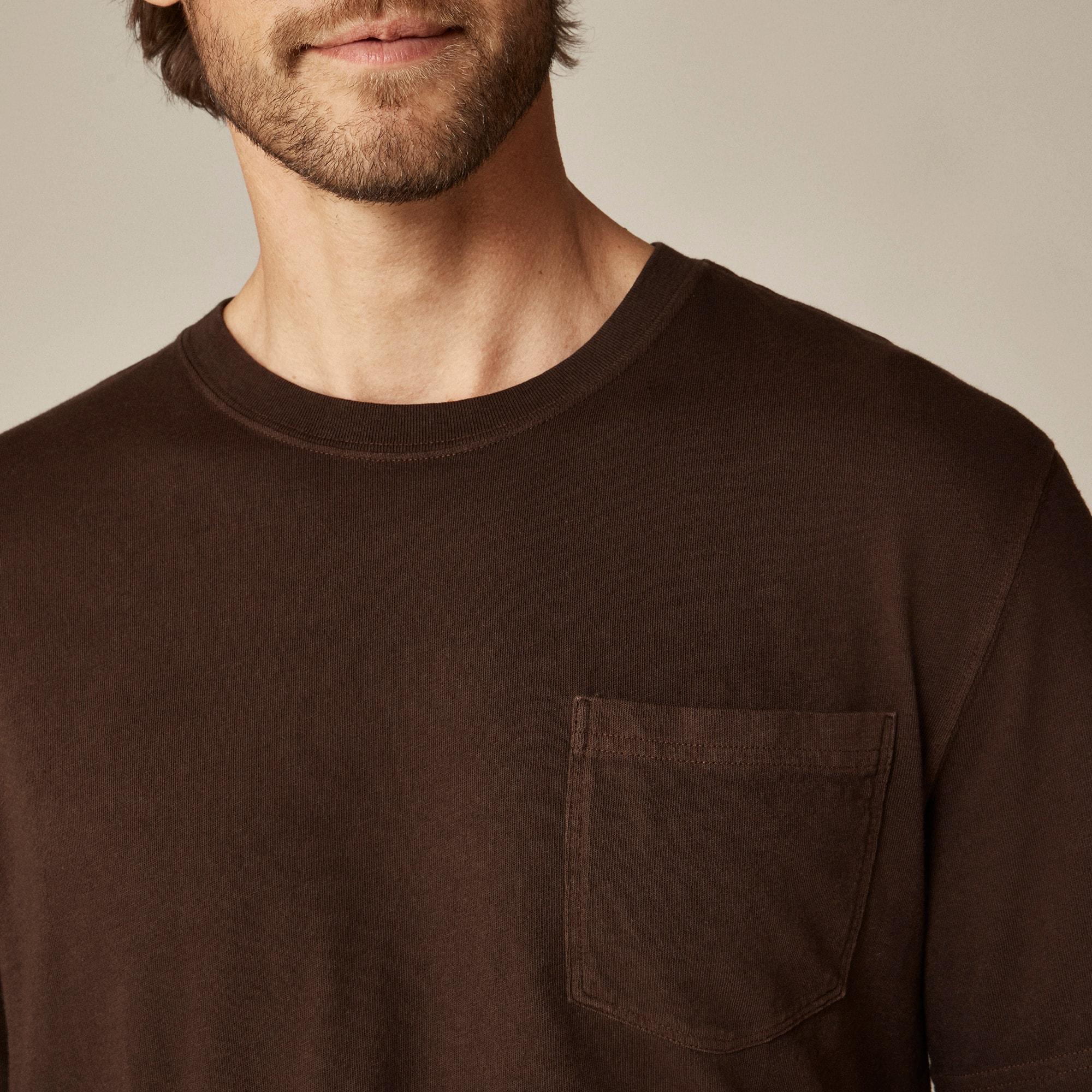 Vintage-wash cotton pocket T-shirt Product Image