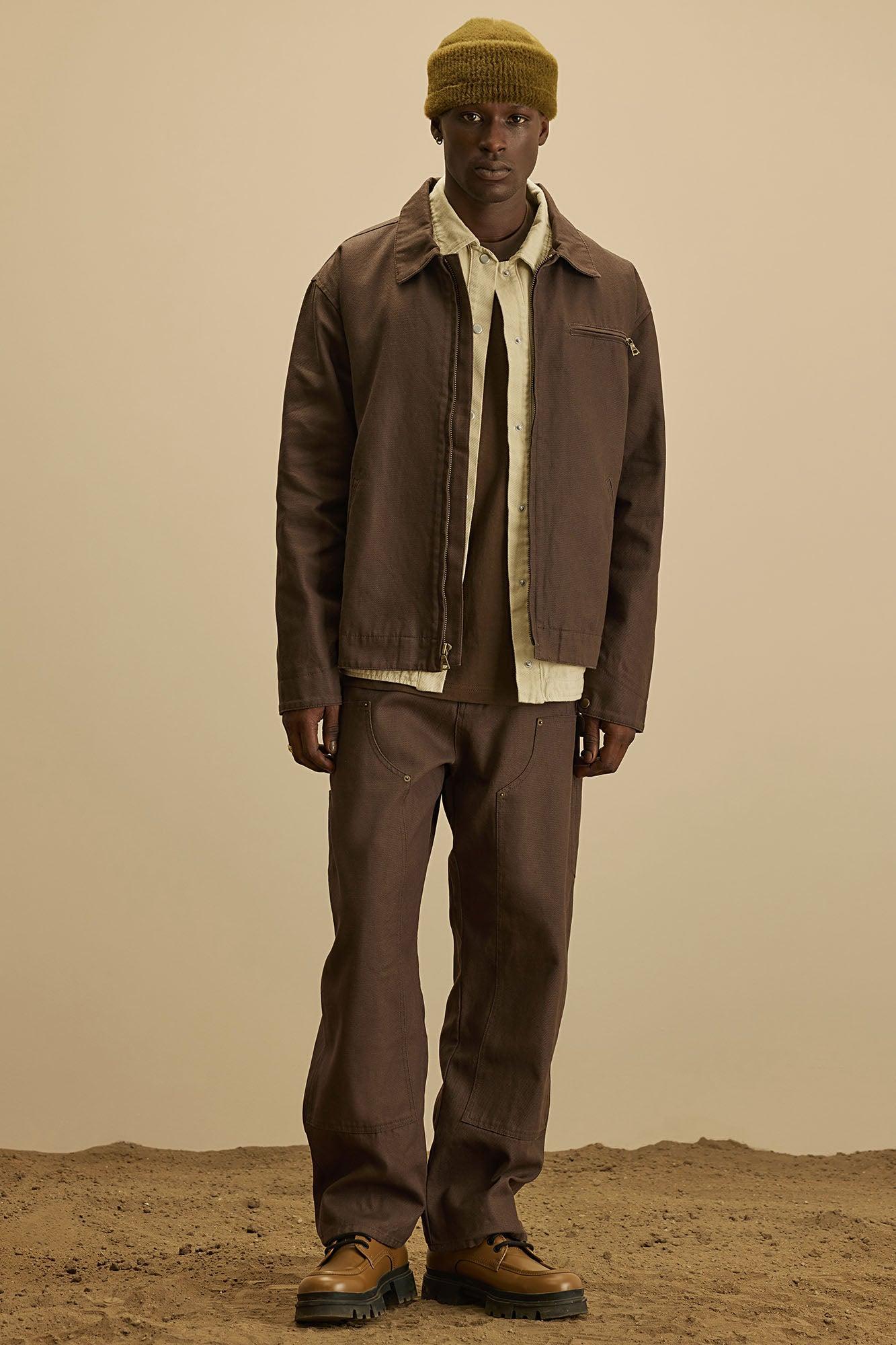 Alexander Utility Canvas Zip Work Jacket - Brown Product Image