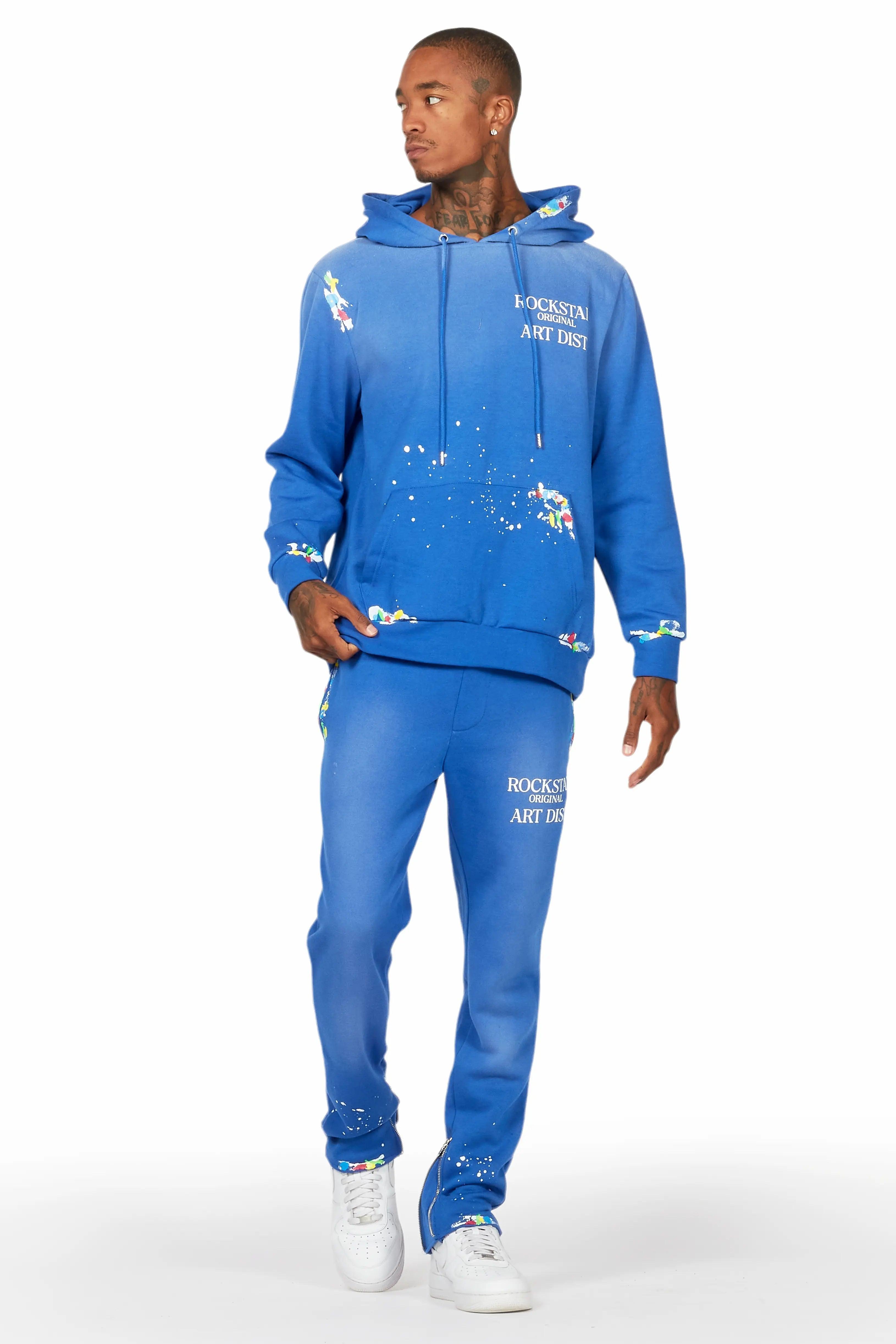 Rockstar Art Dist. Royal Graphic Hoodie Track Set Male Product Image