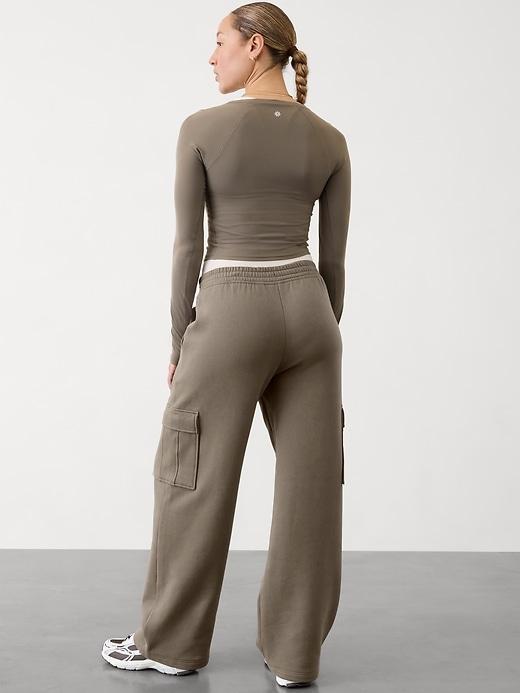 Easy Fleece Mid Rise Straight Cargo Pant Product Image