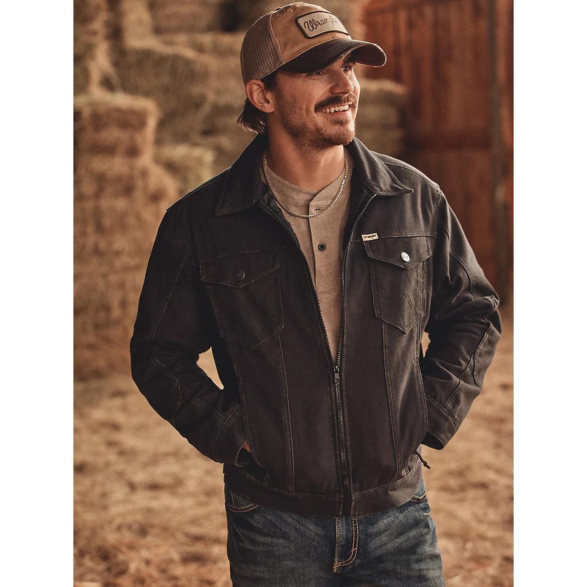 Wrangler All Terrain Gear Men's Outdoor Trucker Jacket in Jet Product Image
