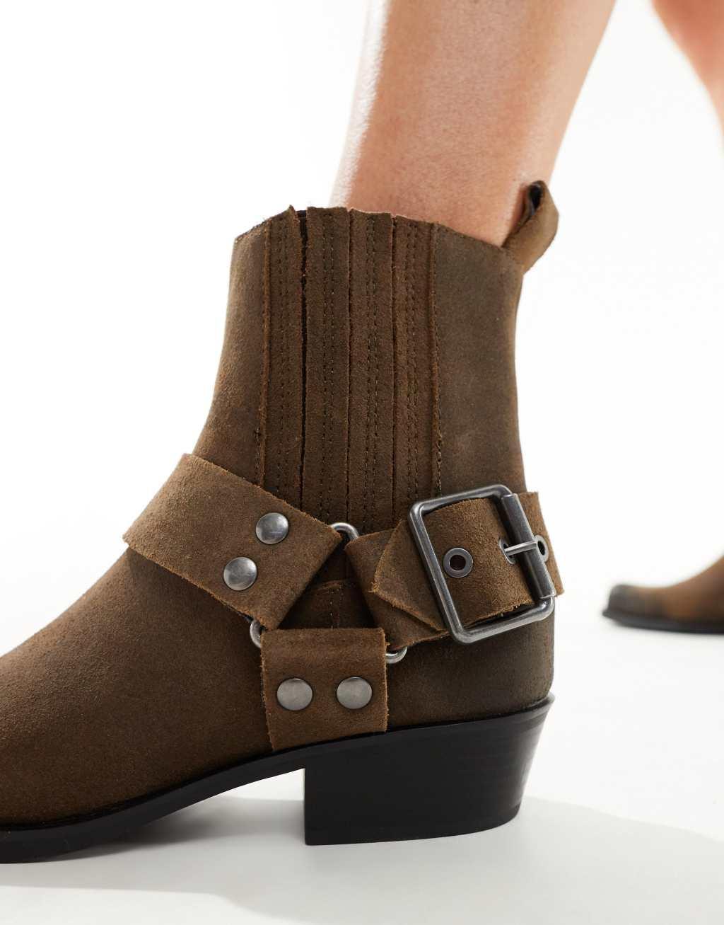 Pull & Bear ankle boots with buckle detail Product Image