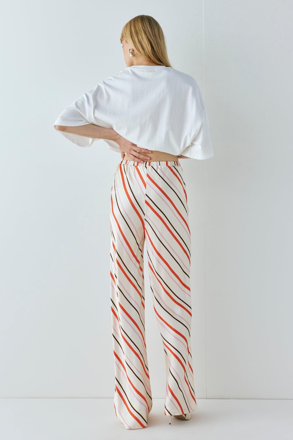Remi Satin Pants Stripe Product Image