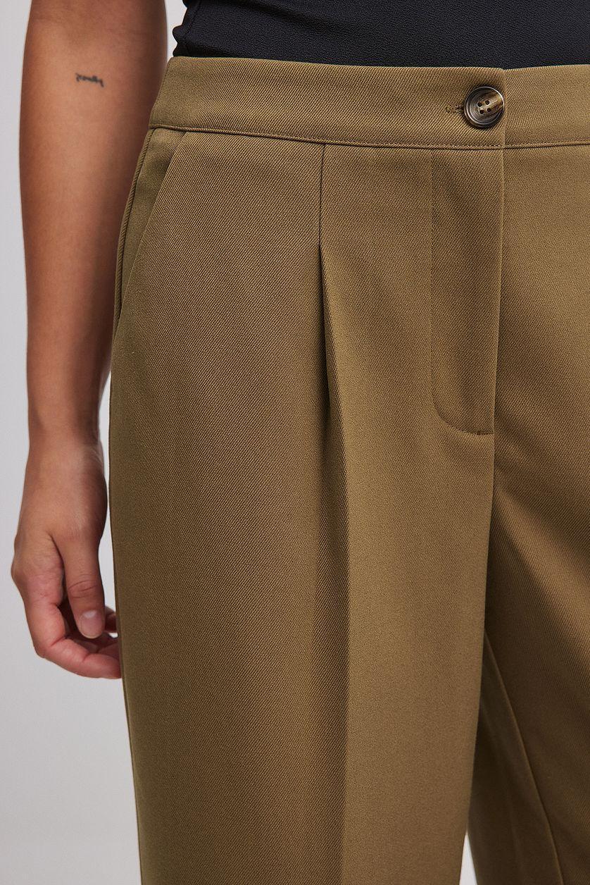 Cropped Straight Suit Pants Product Image