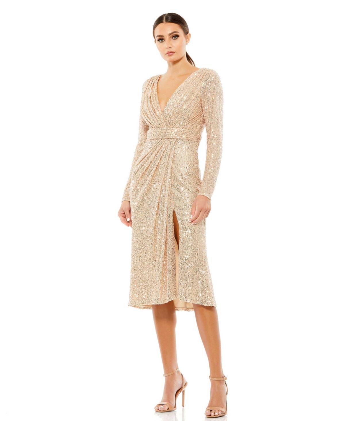 Womens Sequined Knee-Length Dress Product Image