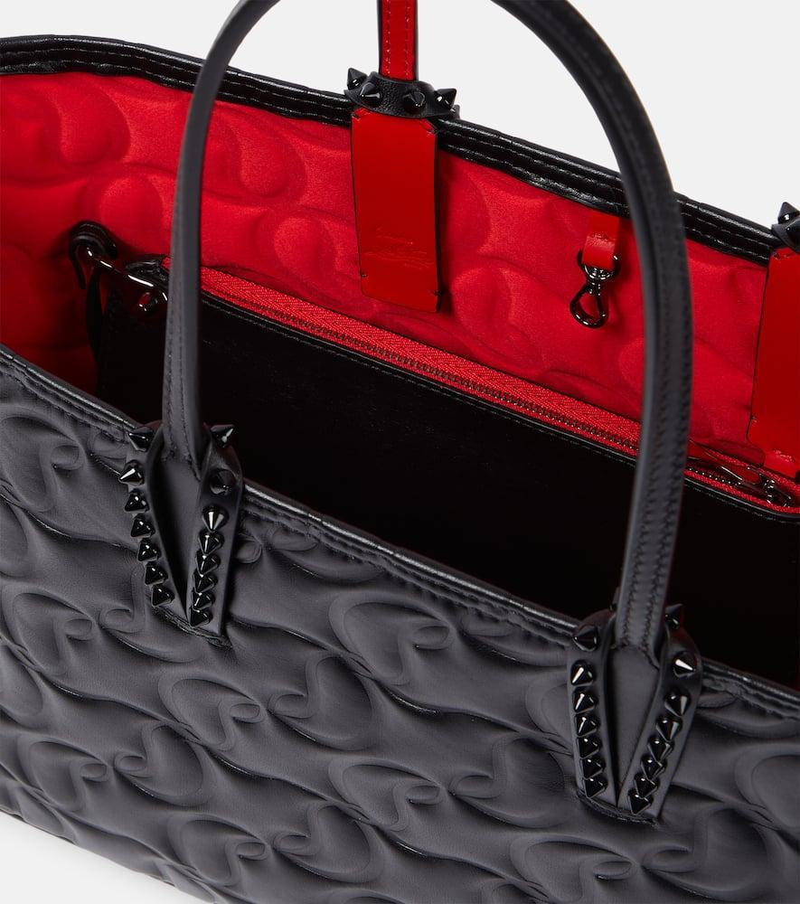 CHRISTIAN LOUBOUTIN Cabata Small Leather Tote Bag In Black Product Image