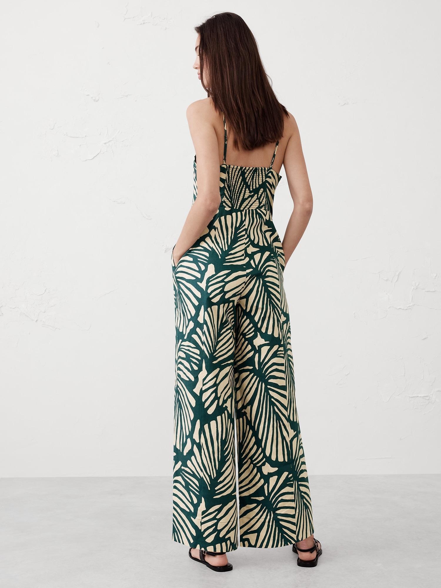 Linen-Blend Strappy Tailored Jumpsuit Product Image