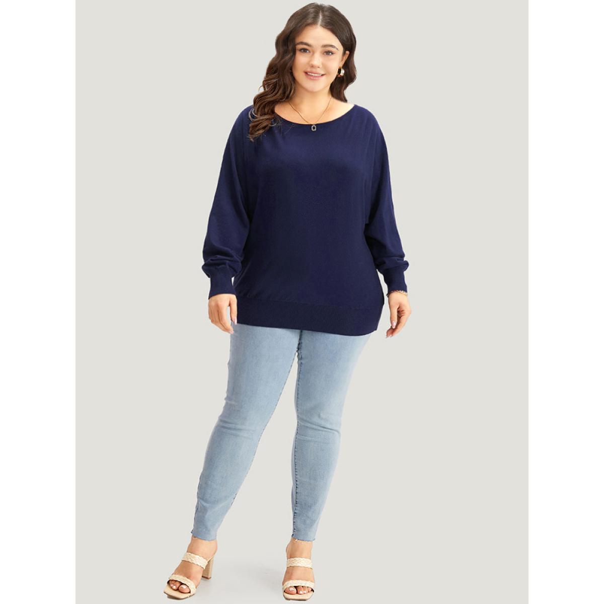 Plus Size Anti-Pilling Cable Knit Turtle Neck Patchwork Pullover Burgundy Women Casual Loose Long Sleeve Turtleneck Dailywear Pullovers BloomChic 10/M Product Image