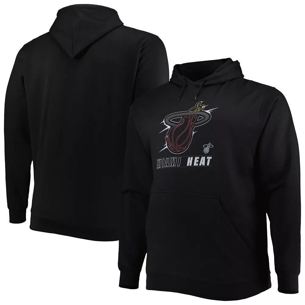 Men's Black Miami Heat Big & Tall Heart & Soul Pullover Hoodie, Size: 2XB, Red Product Image
