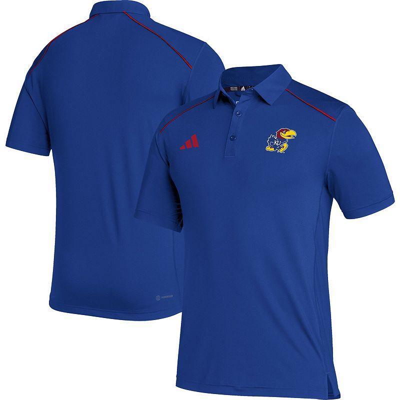 Mens adidas Royal Kansas Jayhawks Coaches AEROREADY Polo Product Image