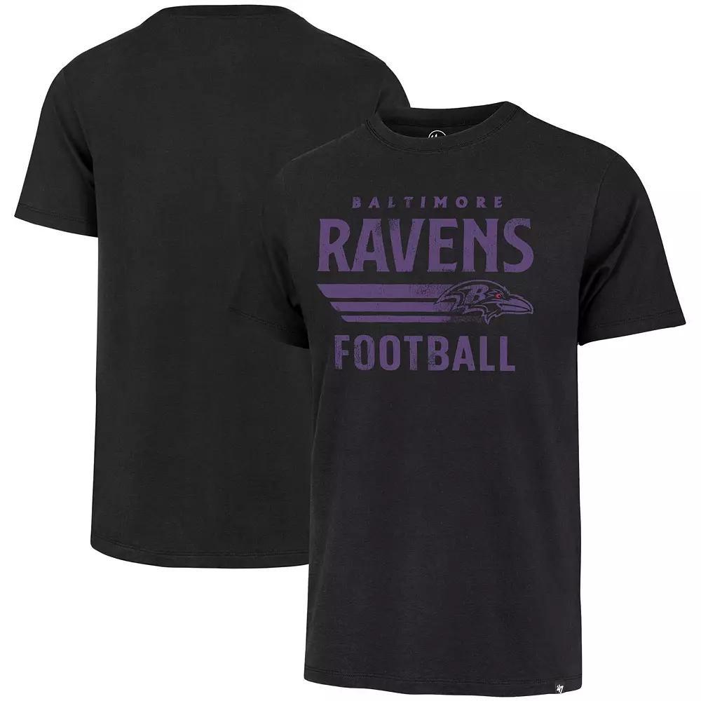 Men's '47 Black Baltimore Ravens Wordmark Rider Franklin T-Shirt,  Product Image