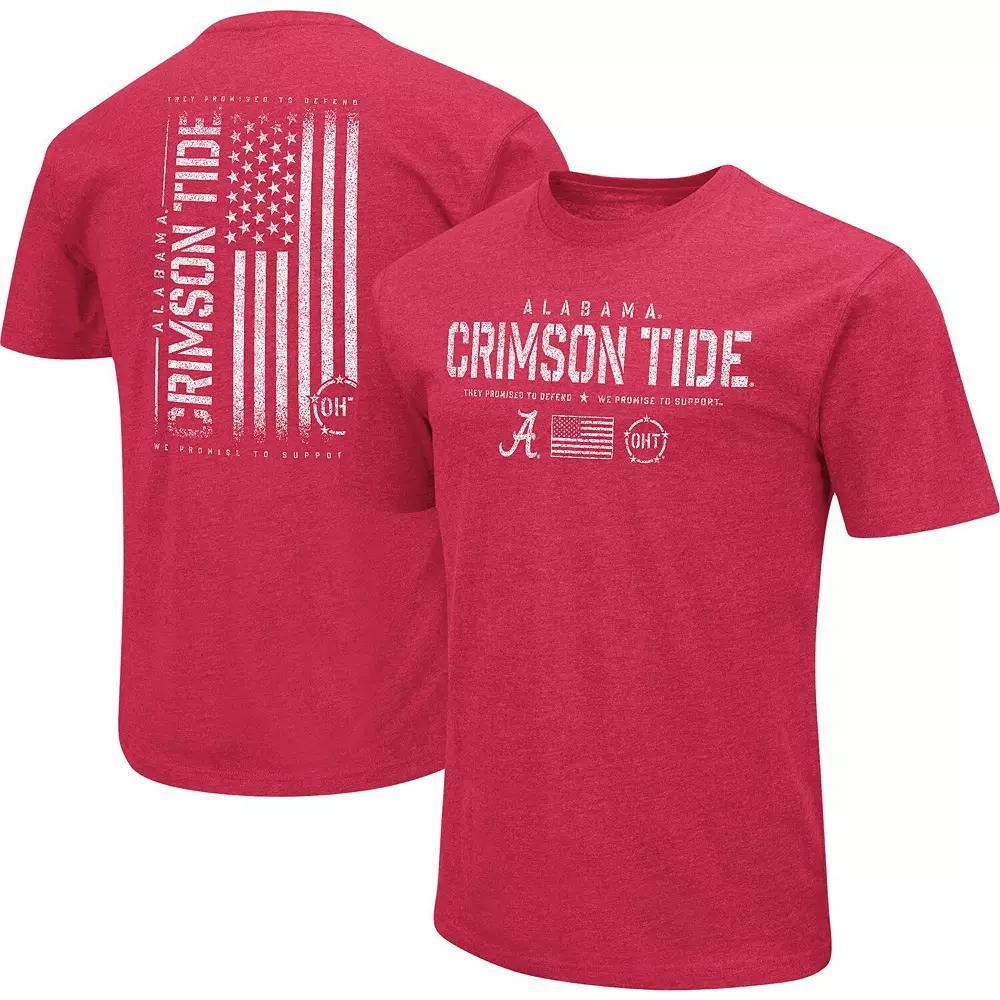 Men's Colosseum Heather Crimson Alabama Crimson Tide OHT Military Appreciation Flag 2.0 T-Shirt, Size: 2XL, Red Product Image