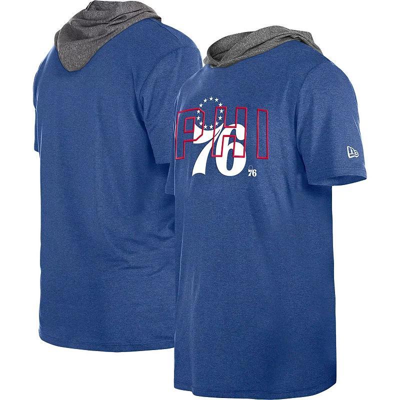 Mens New Era Royal Philadelphia 76ers Active Hoodie T-Shirt Product Image