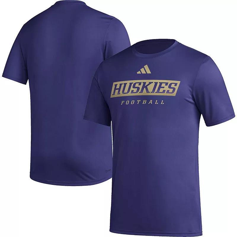 Men's adidas Purple Washington Huskies Football Practice AEROREADY Pregame T-Shirt, Size: XL Product Image