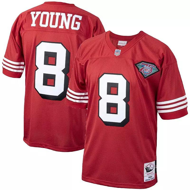 Mens Mitchell & Ness Steve Young Scarlet San Francisco 49ers 1994 Authentic Throwback Retired Player Jersey Product Image