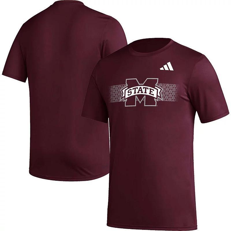 Mens adidas Maroon Mississippi State Bulldogs Pregame AEROREADY T-Shirt Product Image