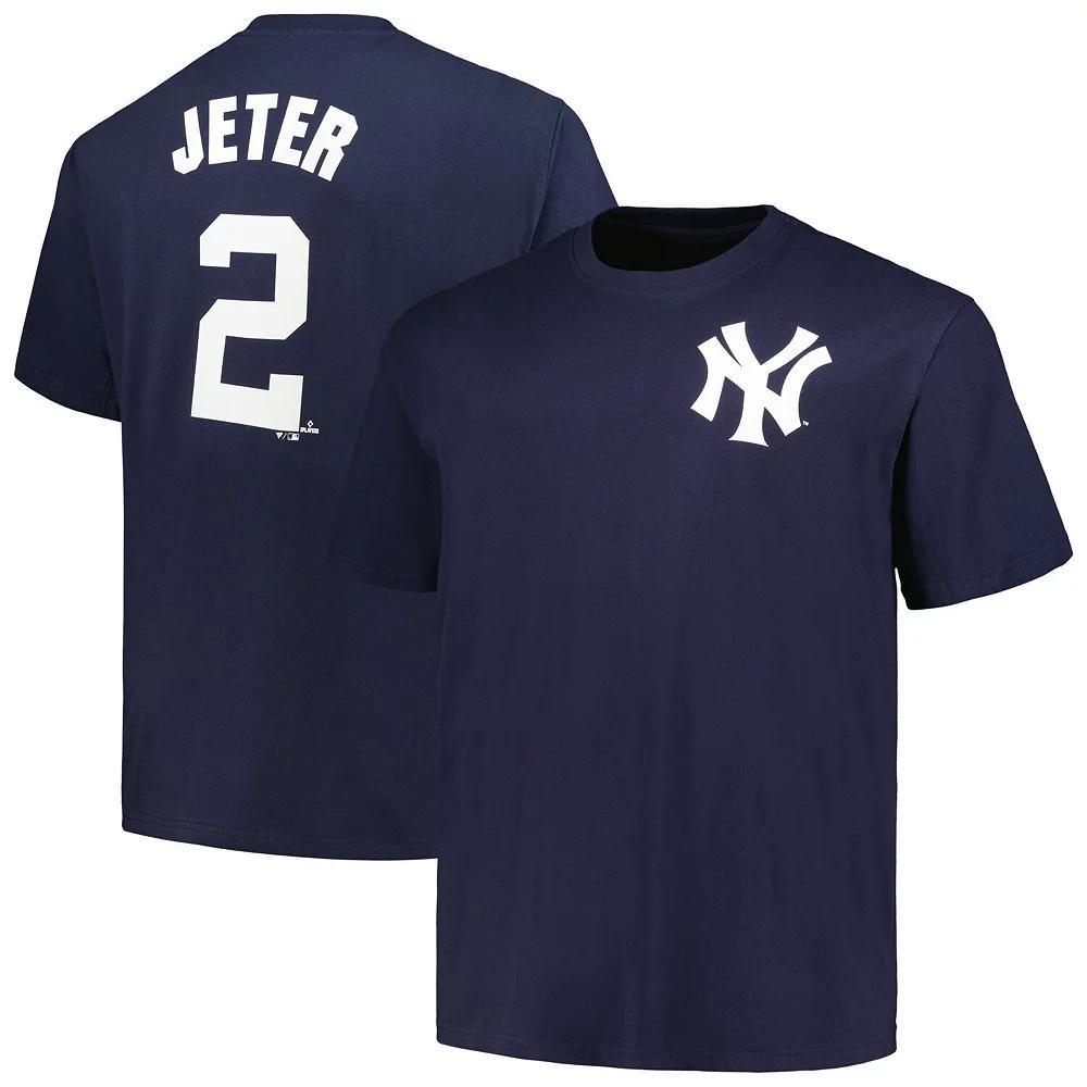 Men's Derek Jeter Navy New York Yankees Big & Tall Name & Number T-Shirt, Size: 2XLT, Blue Product Image