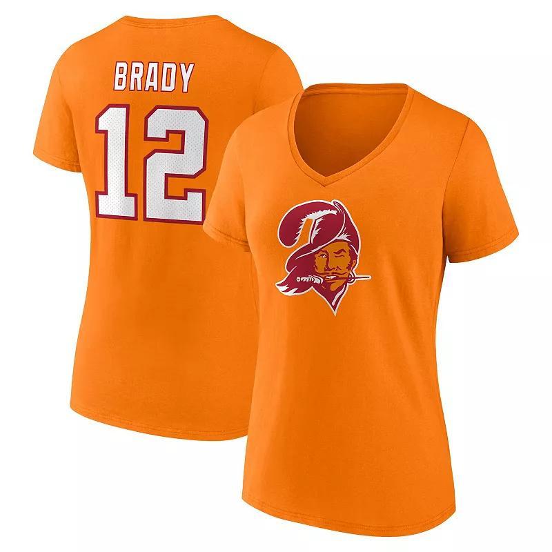 Women's Fanatics Branded Tom Brady Orange Tampa Bay Buccaneers Throwback Player Icon Name & Number T-Shirt, Size: XL Product Image