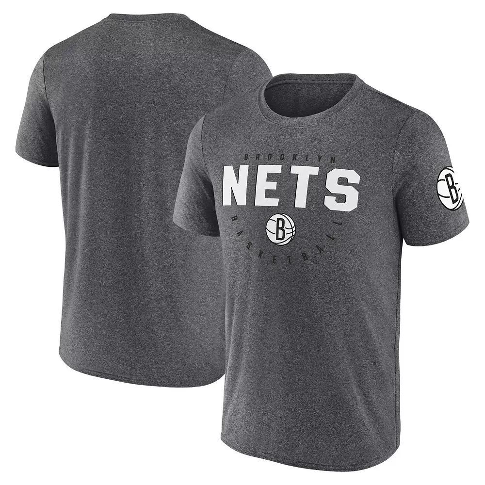 Men's Heather Charcoal Brooklyn Nets Block Practice Performance T-Shirt,  Product Image