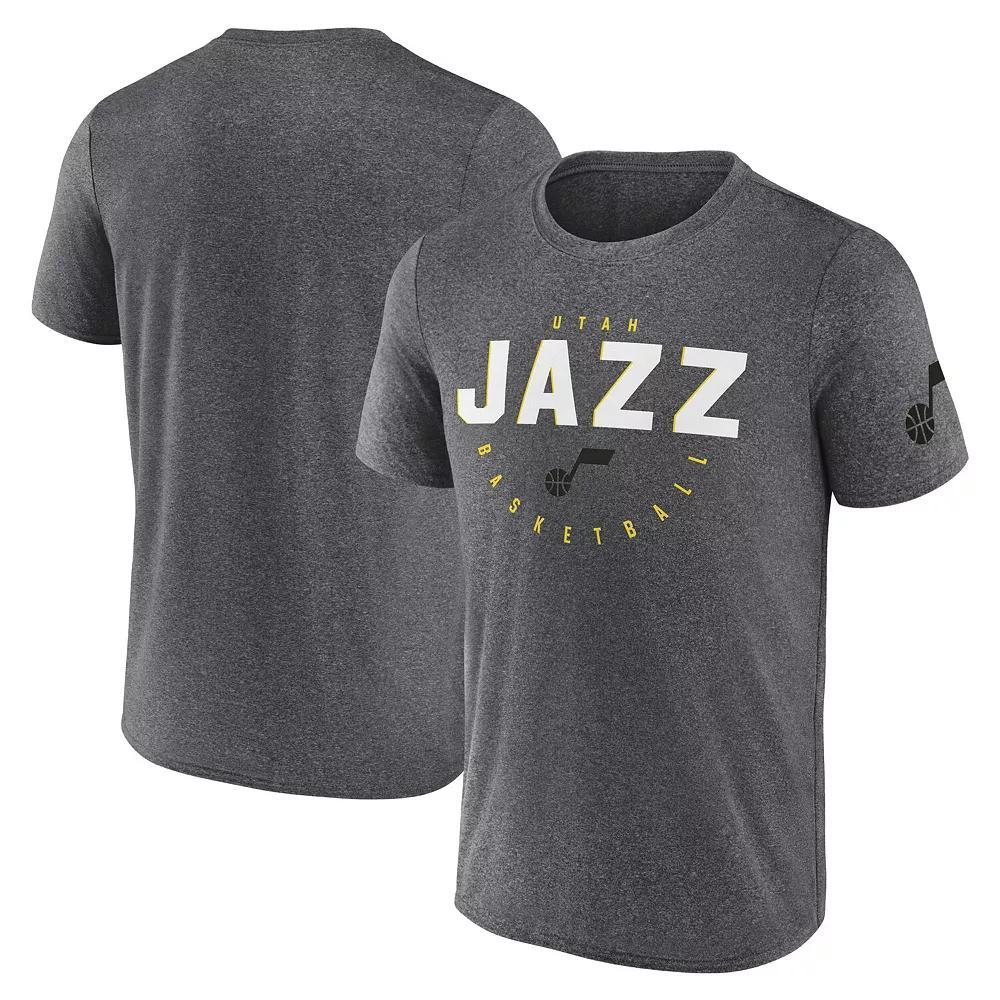 Men's Heather Charcoal Utah Jazz Block Practice Performance T-Shirt,  Product Image