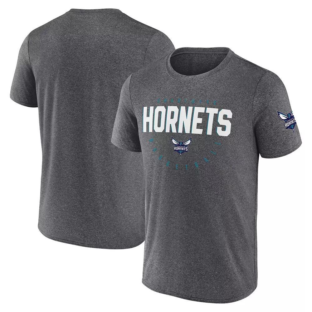Men's Heather Charcoal Charlotte Hornets Block Practice Performance T-Shirt,  Product Image