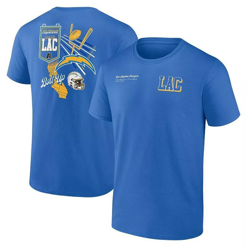 Men's Fanatics Powder Blue Los Angeles Chargers Split Zone T-Shirt, Size: 2XL, Light Product Image