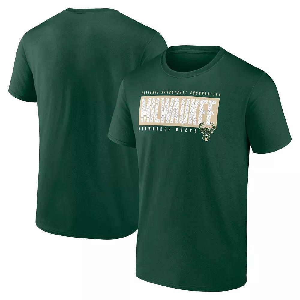 Men's Fanatics Hunter Green Milwaukee Bucks Box Out T-Shirt,  Product Image