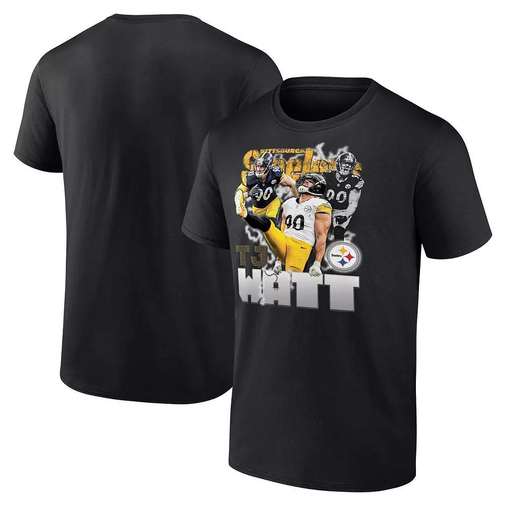 Men's Fanatics T.J. Watt Black Pittsburgh Steelers Notorious Player Graphic T-Shirt,  Product Image