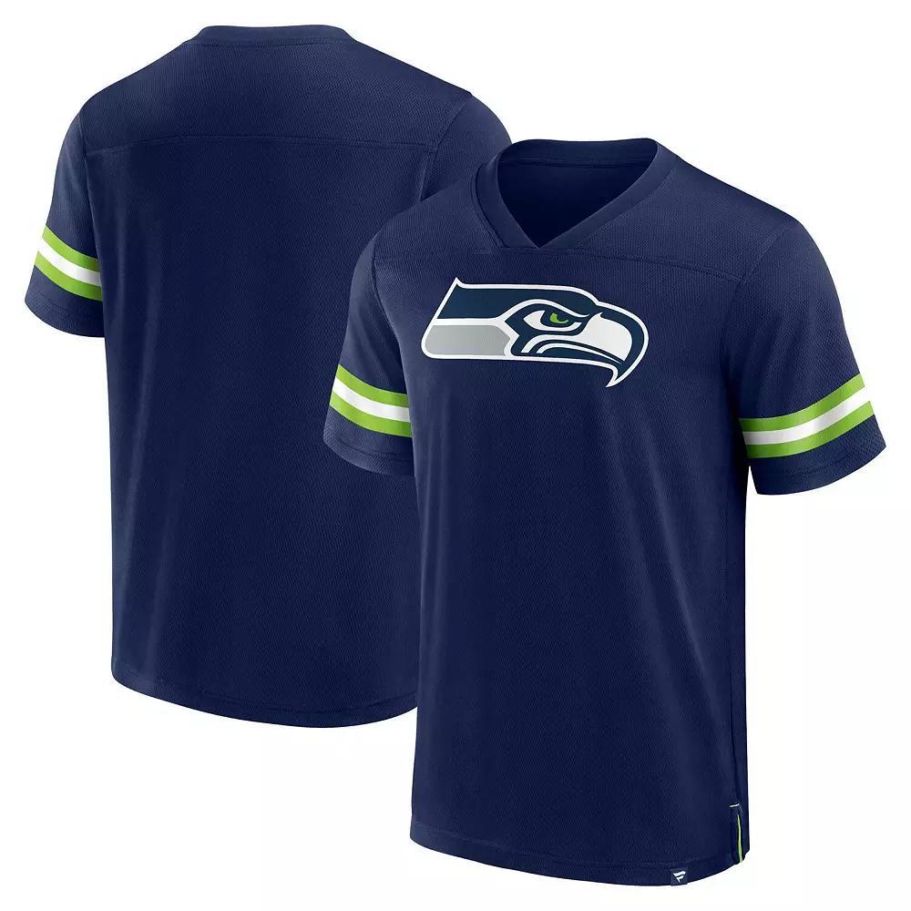Men's Fanatics Branded College Navy Seattle Seahawks Jersey Tackle V-Neck T-Shirt,  Product Image