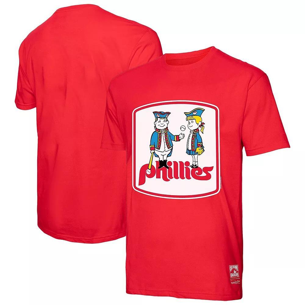 Men's Mitchell & Ness Red Philadelphia Phillies Basic Logo T-Shirt, Size: XL Product Image