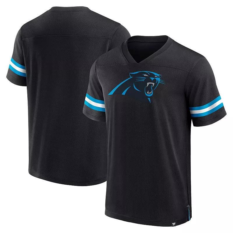 Men's Fanatics Branded  Black Carolina Panthers Jersey Tackle V-Neck T-Shirt, Size: 2XL Product Image