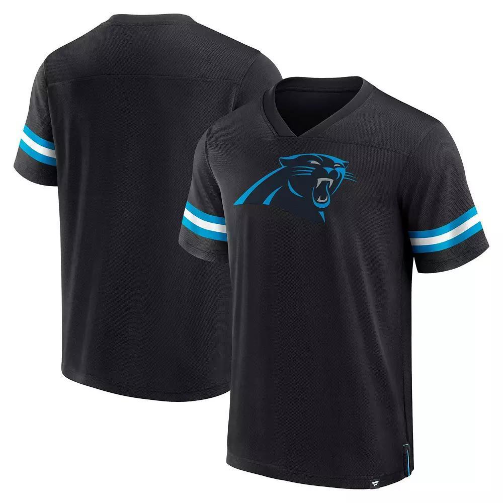 Men's Fanatics Branded  Black Carolina Panthers Jersey Tackle V-Neck T-Shirt, Size: 2XL Product Image