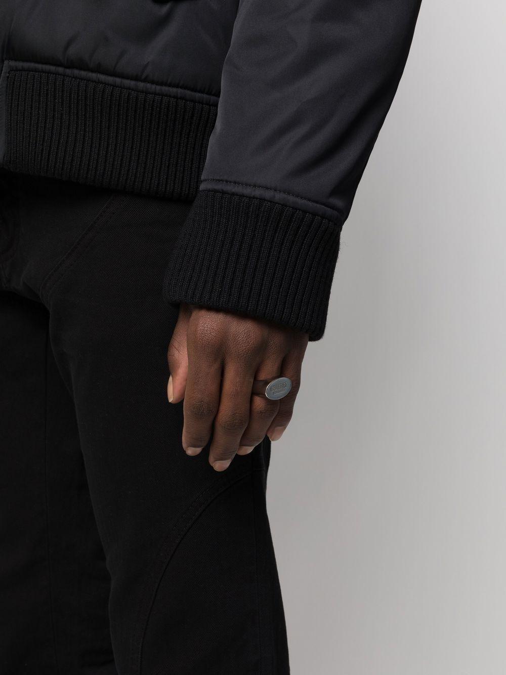 logo-engraved burnished-finish ring Product Image