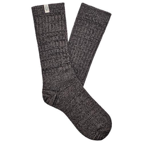 UGG Womens UGG Rib Knit Slouchy Crew Socks - Womens Grey/Black Product Image