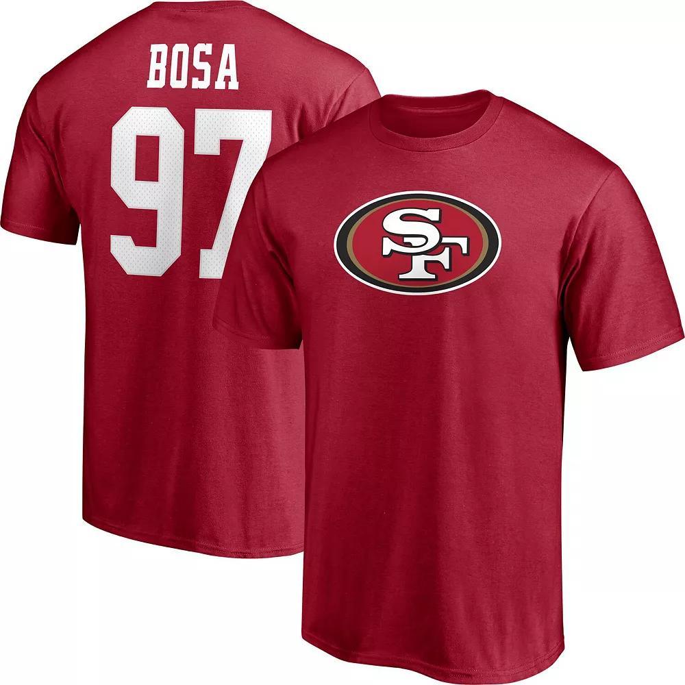 Men's Fanatics Branded Nick Bosa Scarlet San Francisco 49ers Player Icon Name & Number T-Shirt,  Product Image