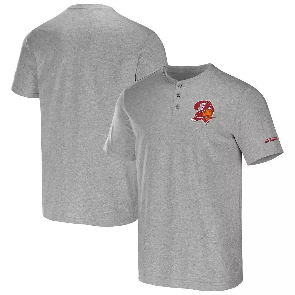 Men's NFL x Darius Rucker Collection by Fanatics Heather Gray Tampa Bay Buccaneers Henley T-Shirt,  Product Image