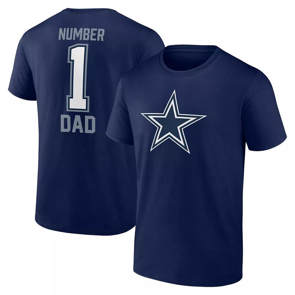 Men's Fanatics Navy Dallas Cowboys Father's Day #1 Dad T-Shirt,  Product Image