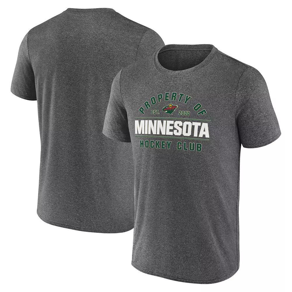 Men's Fanatics Heather Charcoal Minnesota Wild Property Of T-Shirt,  Product Image