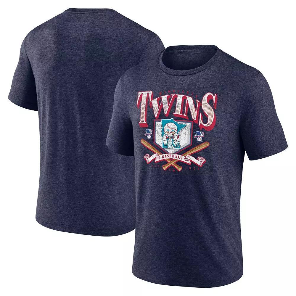 Men's Fanatics Heather Navy Minnesota Twins Home Team Tri-Blend T-Shirt, Size: Medium, Blue Product Image