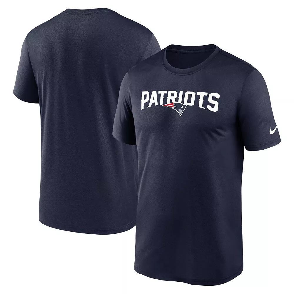 Men's Nike Navy New England Patriots Primetime Legend Wordmark Performance T-Shirt, Size: 2XL, Blue Product Image