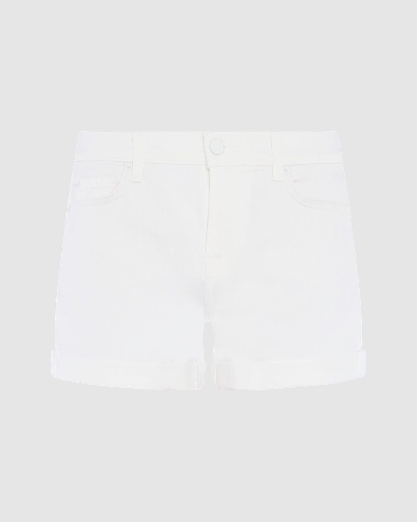 Broken Twill Mid Roll Short In White Product Image