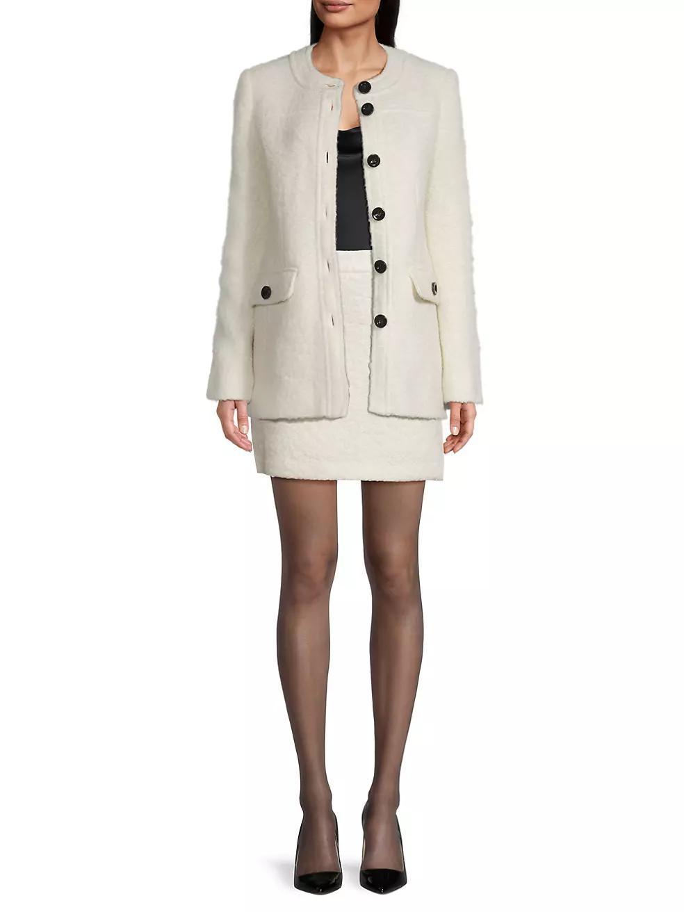 Elaine Collarless Belted Jacket Product Image