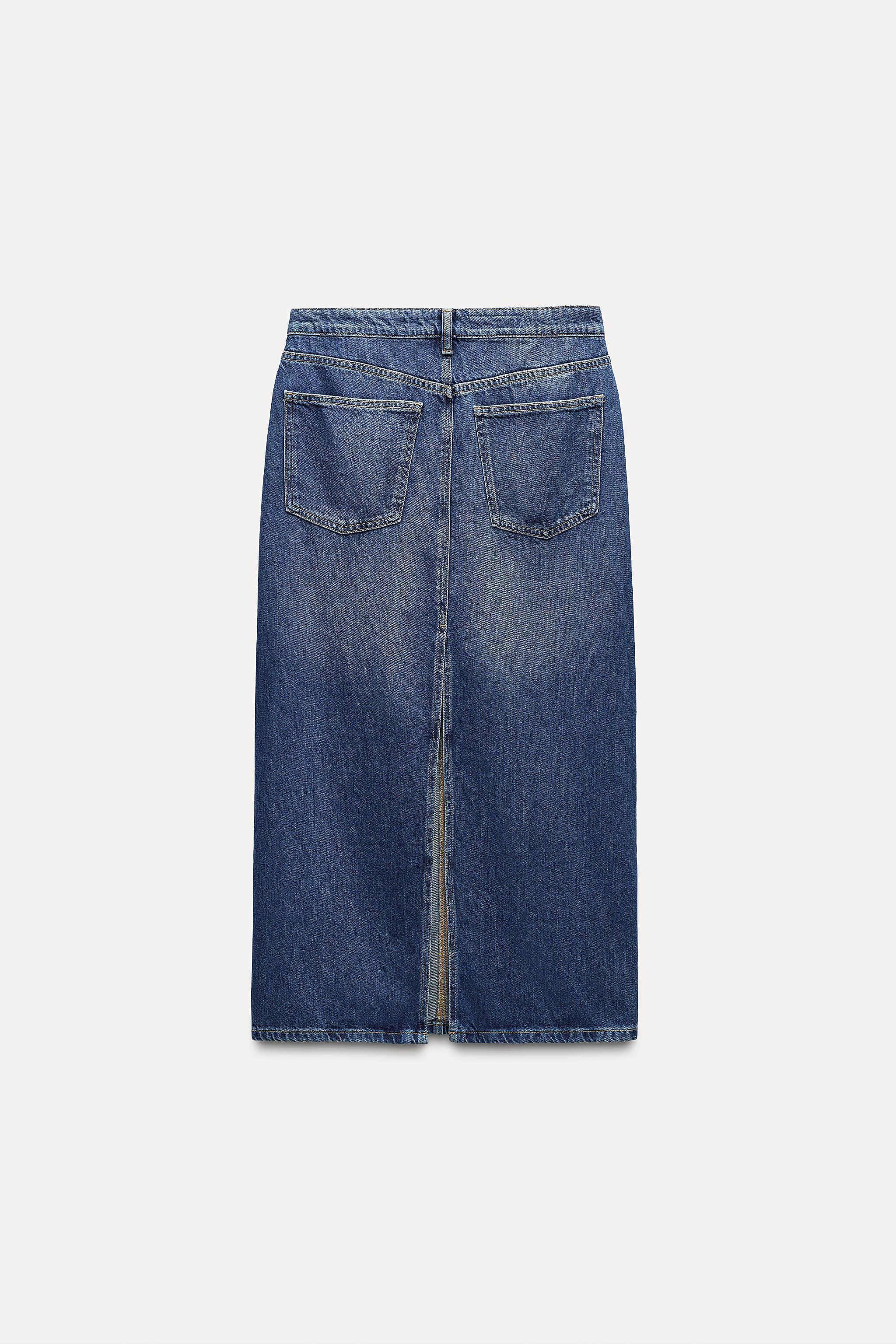 TRF MID-RISE LONG DENIM SKIRT Product Image