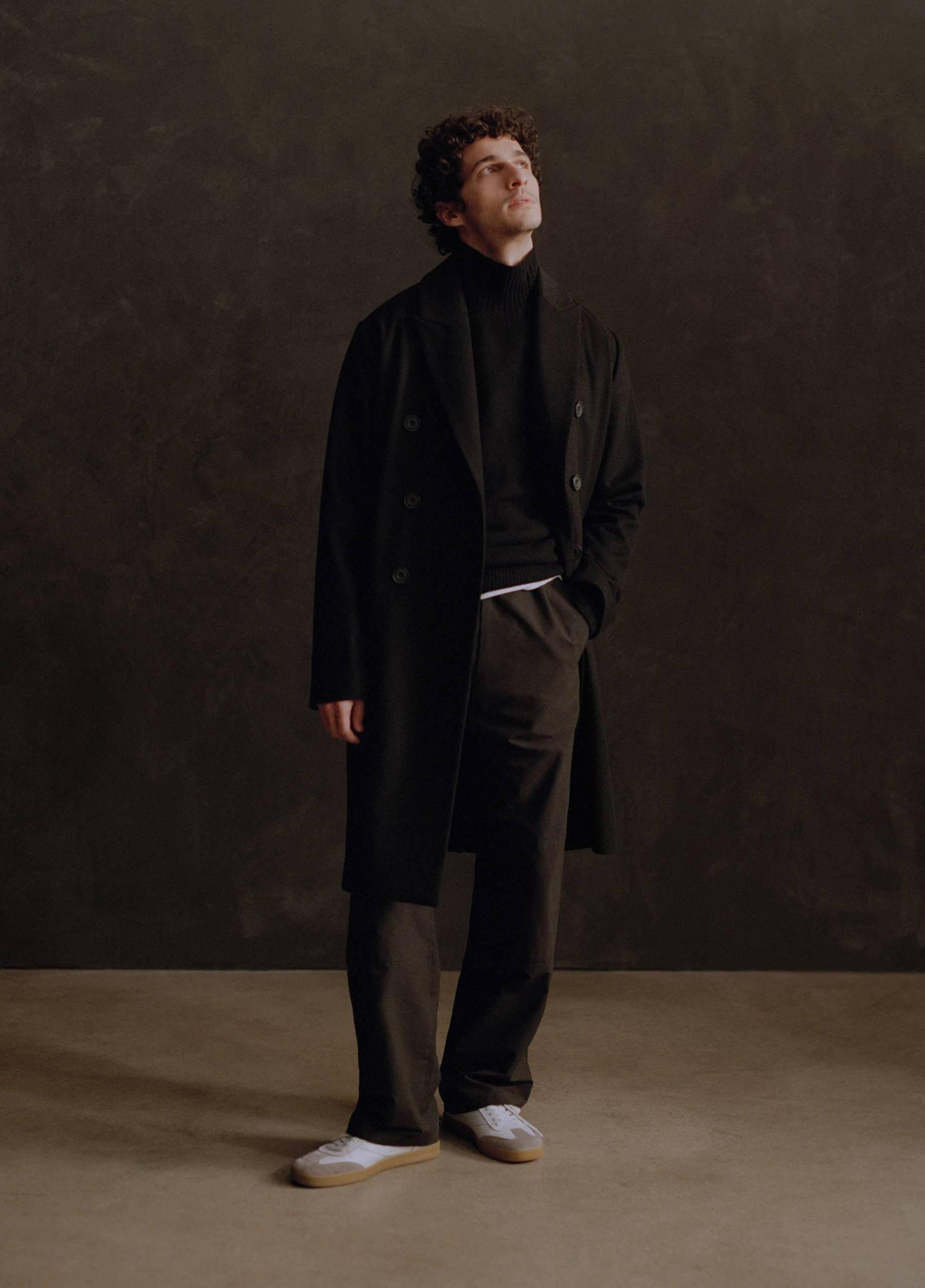 Italian Wool-Blend Double-Breasted Coat Product Image