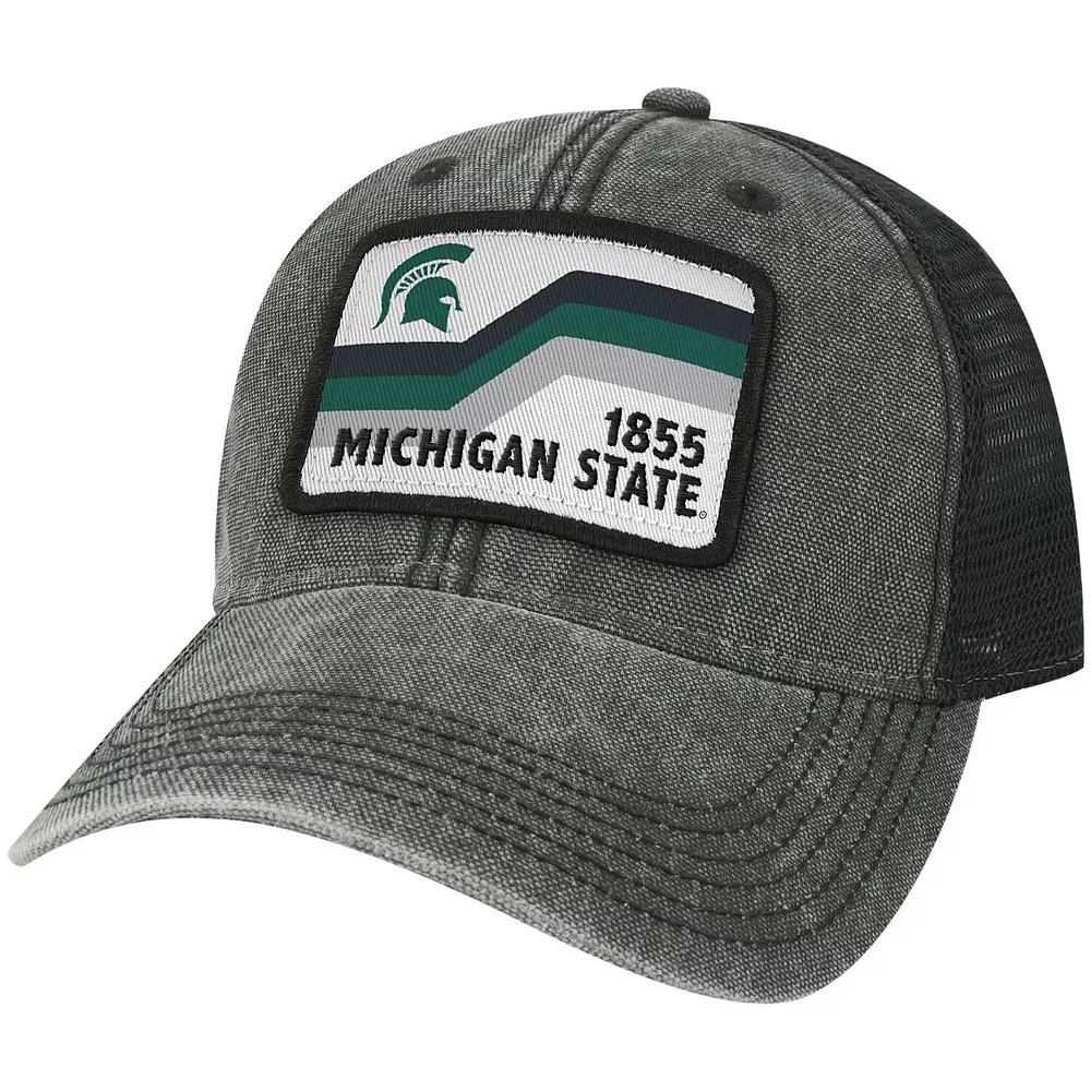 Men's Black Michigan State Spartans Sun & Bars Dashboard Trucker Snapback Hat Product Image