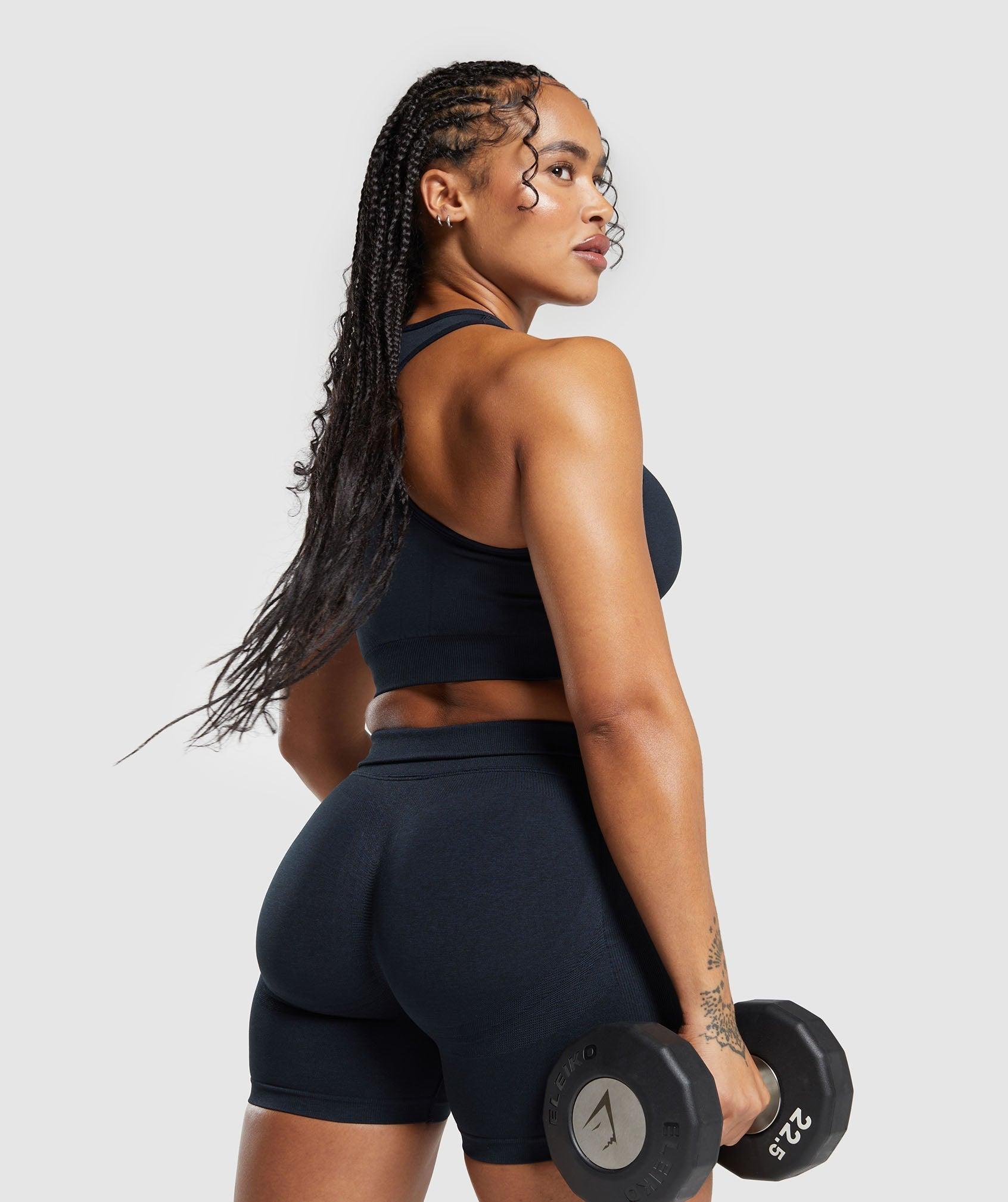 Gymshark Lift Seamless Shorts - Midnight Blue/Black Marl Female Product Image