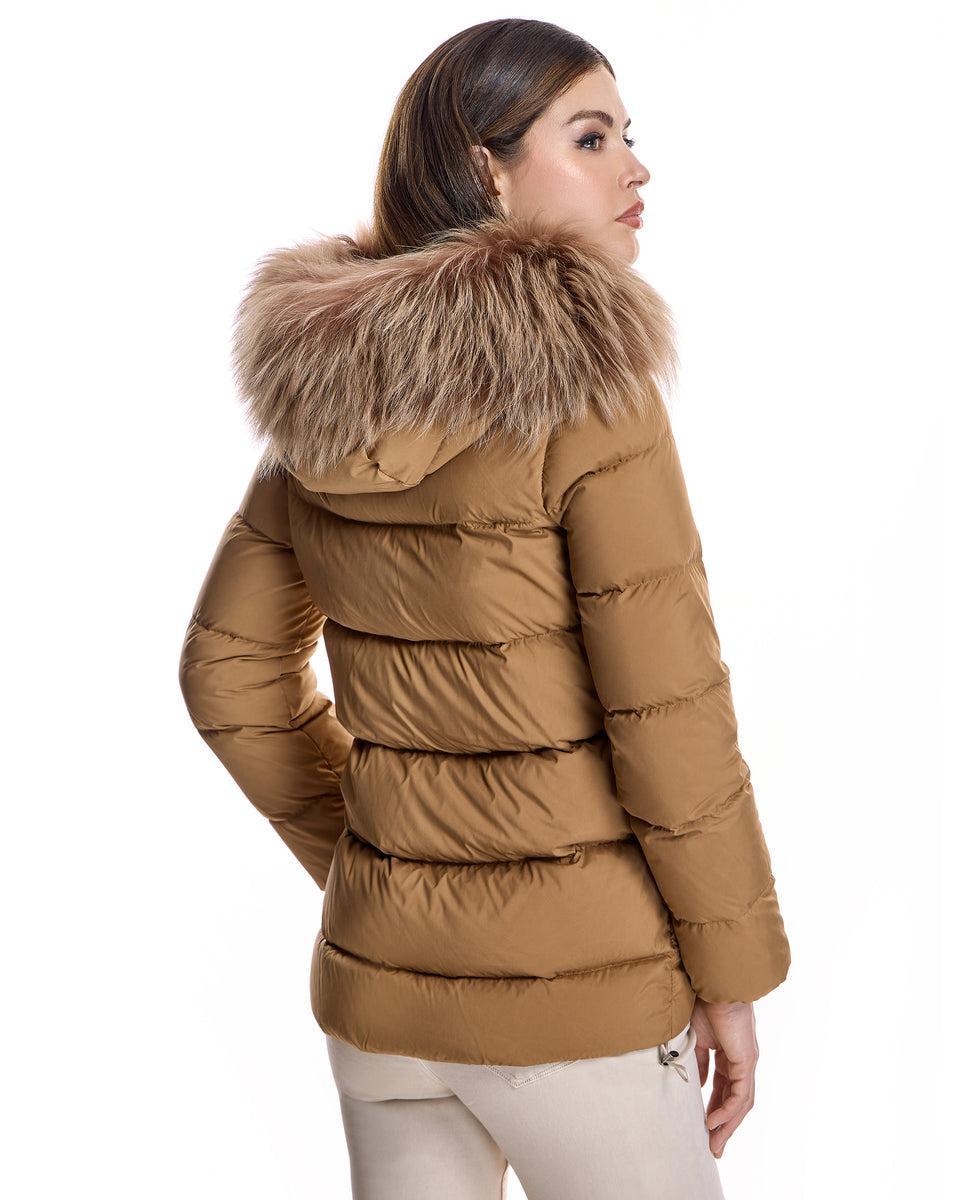 Polyester Jacket with Dyed Finn Raccoon Trimmed Hood Product Image