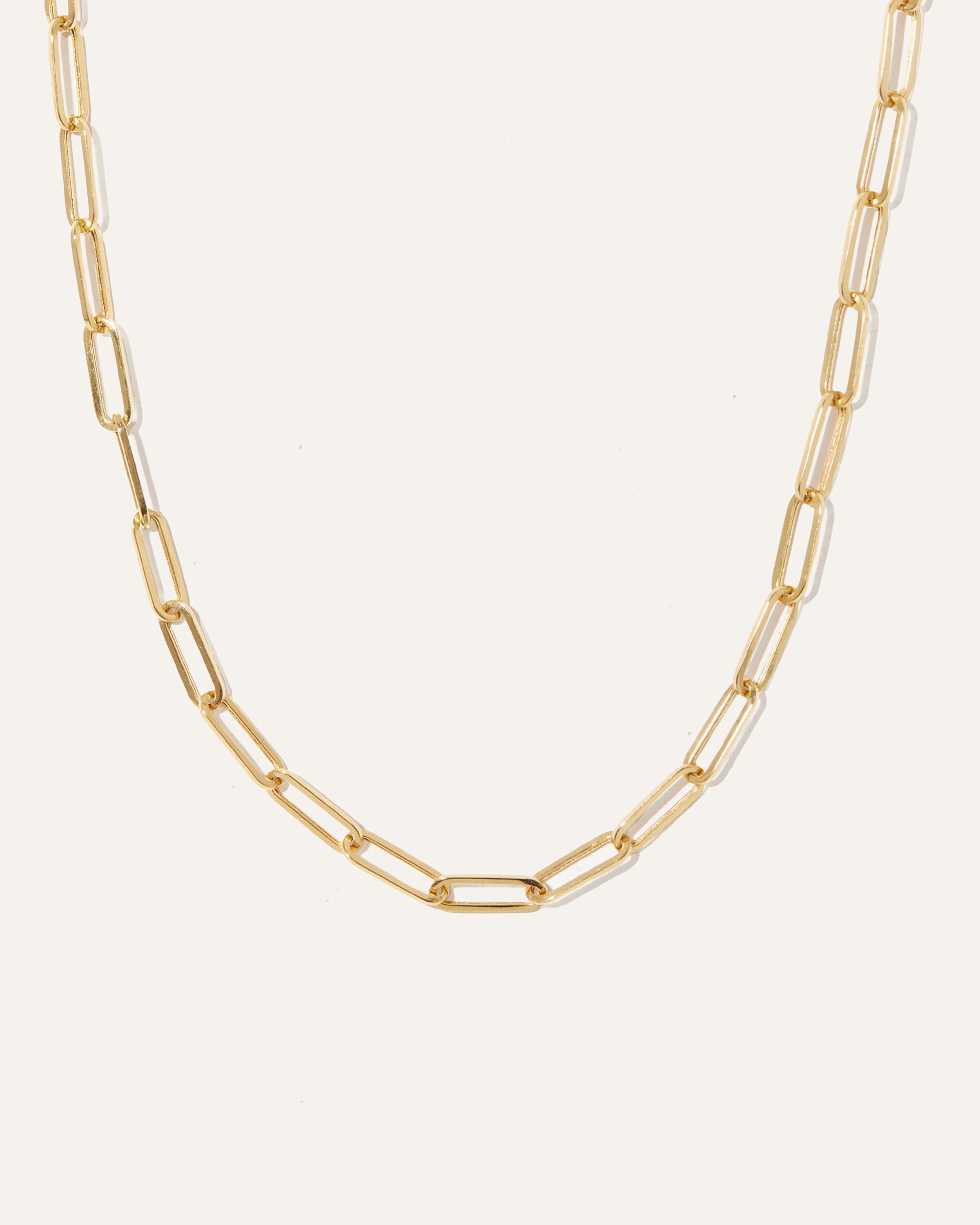 14K Gold Large Paperclip Chain Necklace Product Image