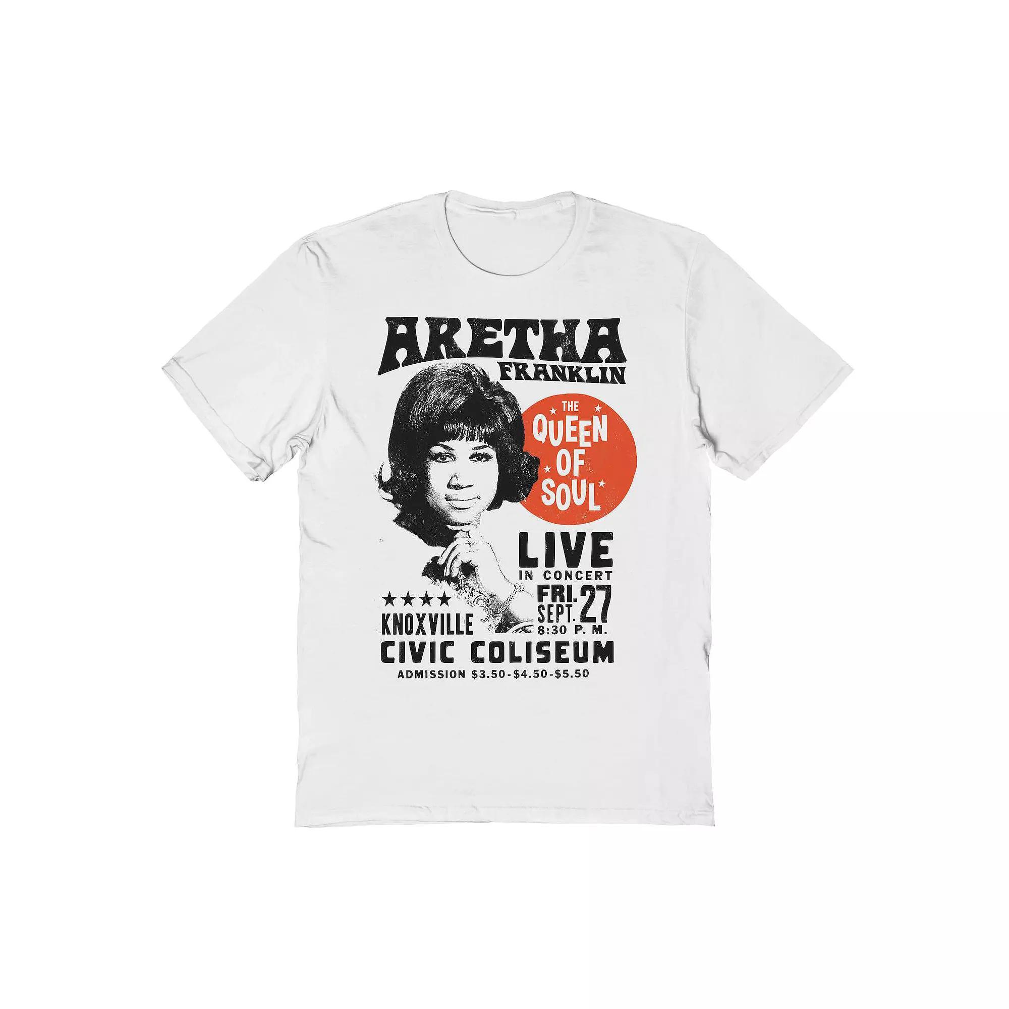 Men's Aretha Franklin Vintage Poster Graphic Tee, Size: Large, White Product Image