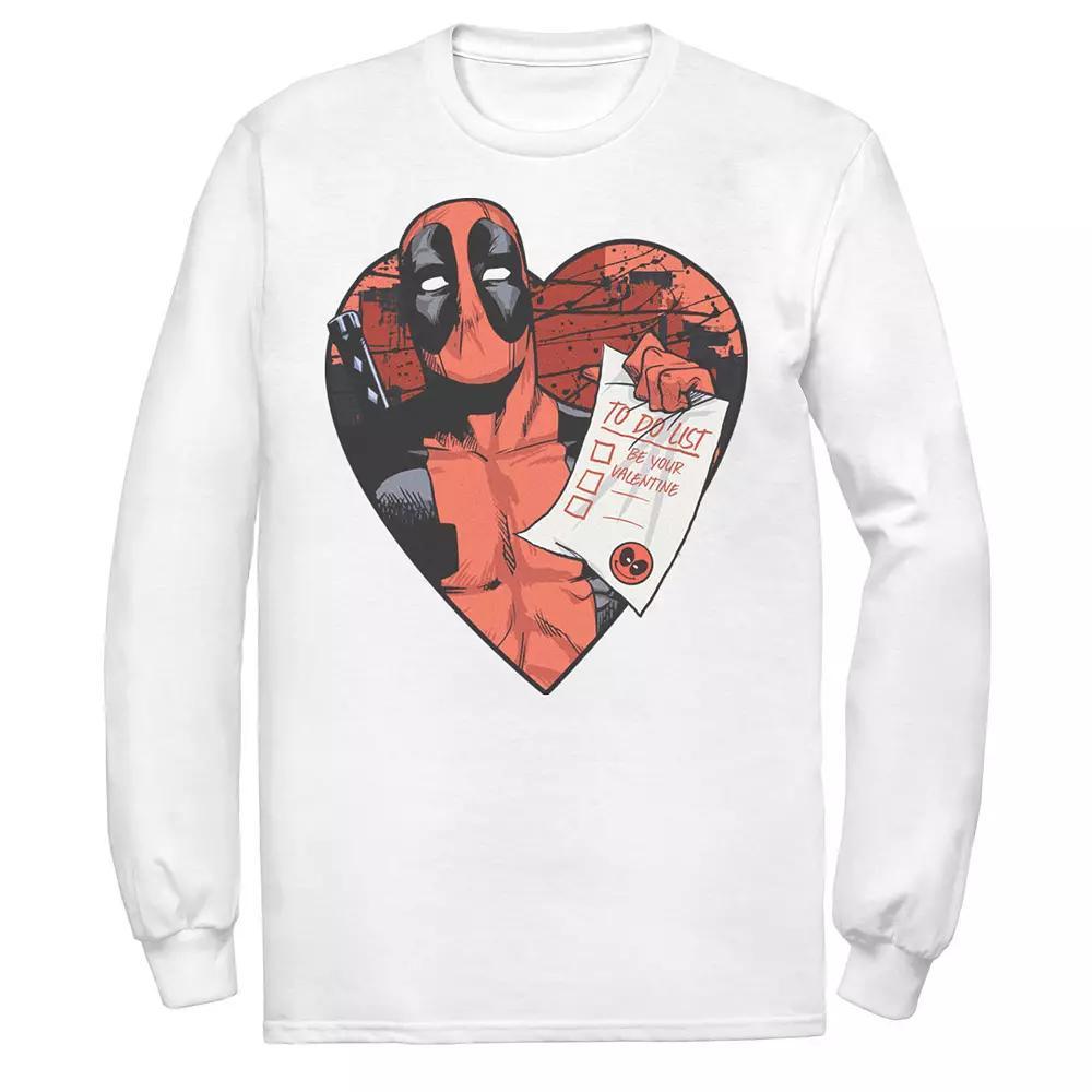 Men's Marvel Deadpool To Do List You Valentine's Tee, Size: 3XL, White Product Image